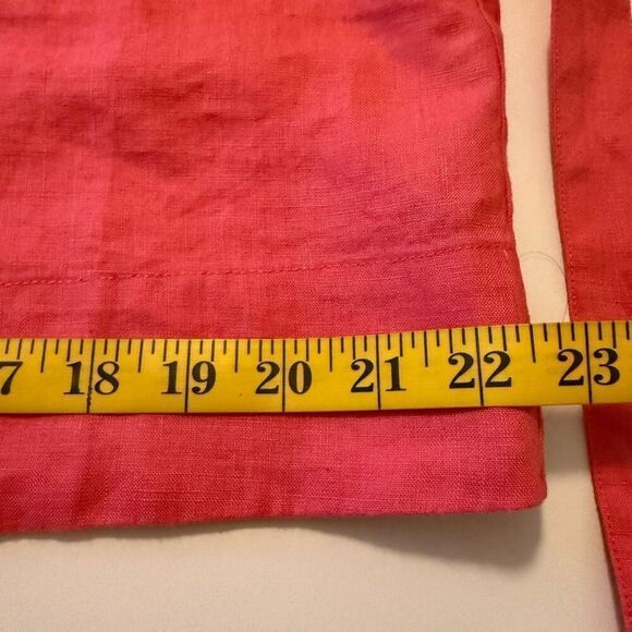 Garnet Hill Pink Linen Three Quarter Sleeve Coastal Shirt Dress Size 10 - Picture 10 of 12